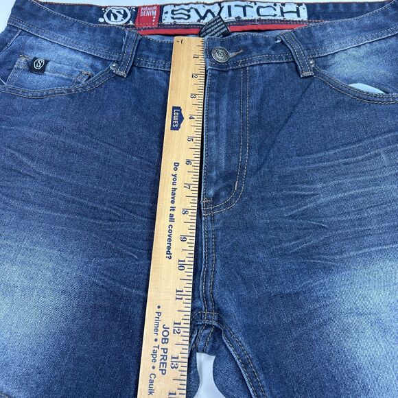 Switch Remarkable Slim Straight Fit Moto Denim Jeans 38 X 34 Big & Tall - Picture 10 of 15